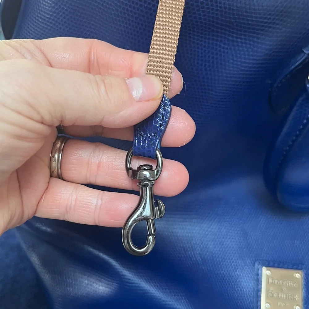 Dooney & Bourke Dark Royal Leather Large Tote - Picture 16 of 16